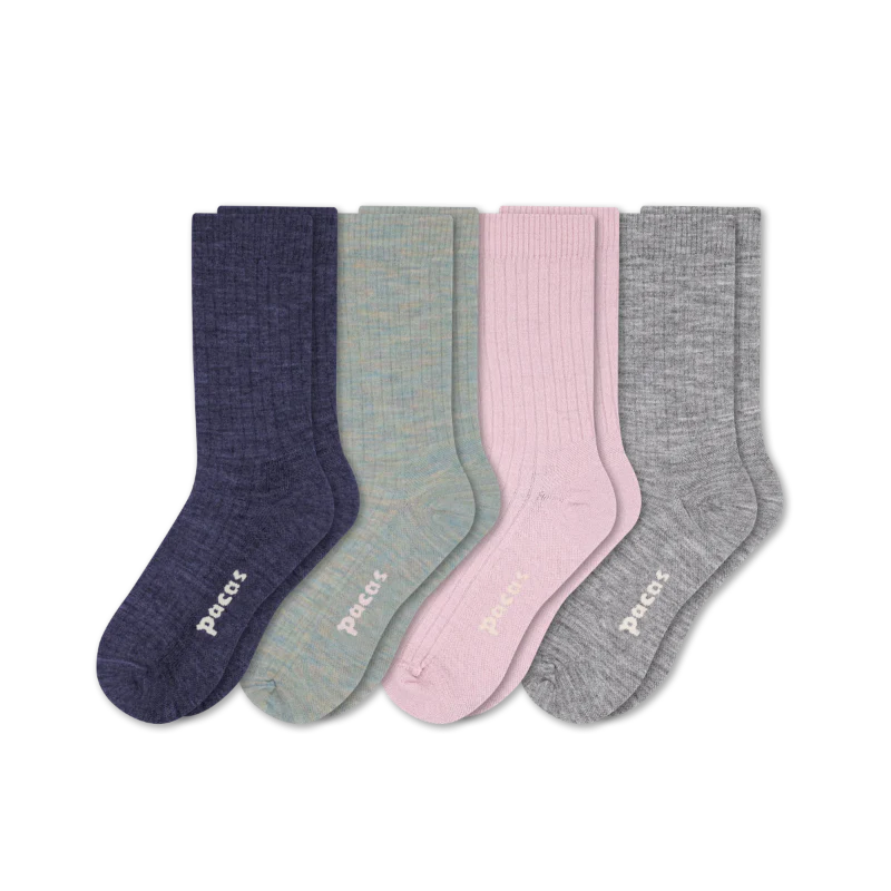 4 Pack - Women's Light-Weight Crew Pacas Socks - Image 33