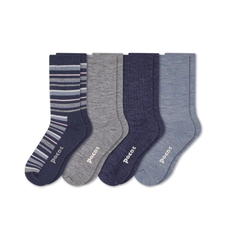 4 Pack - Women's Light-Weight Crew Pacas Socks - Image 35
