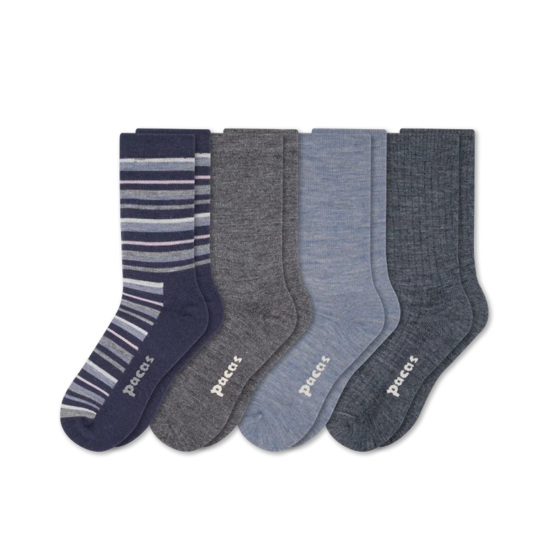 4 Pack - Women's Light-Weight Crew Pacas Socks - Image 36