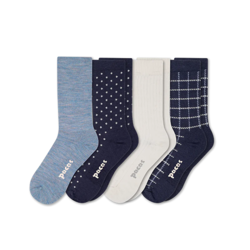 4 Pack - Women's Light-Weight Crew Pacas Socks - Image 39