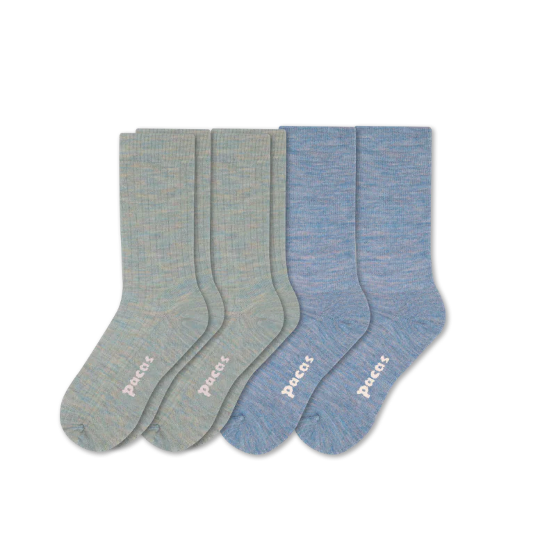 4 Pack - Women's Light-Weight Crew Pacas Socks - Image 40