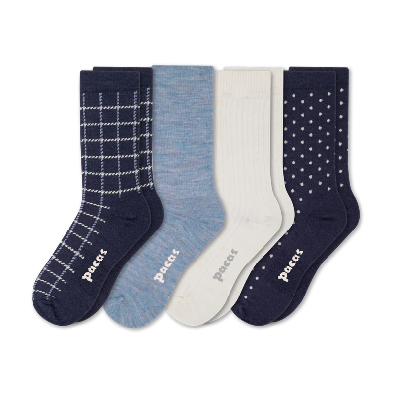4 Pack - Women's Light-Weight Crew Pacas Socks - Image 41