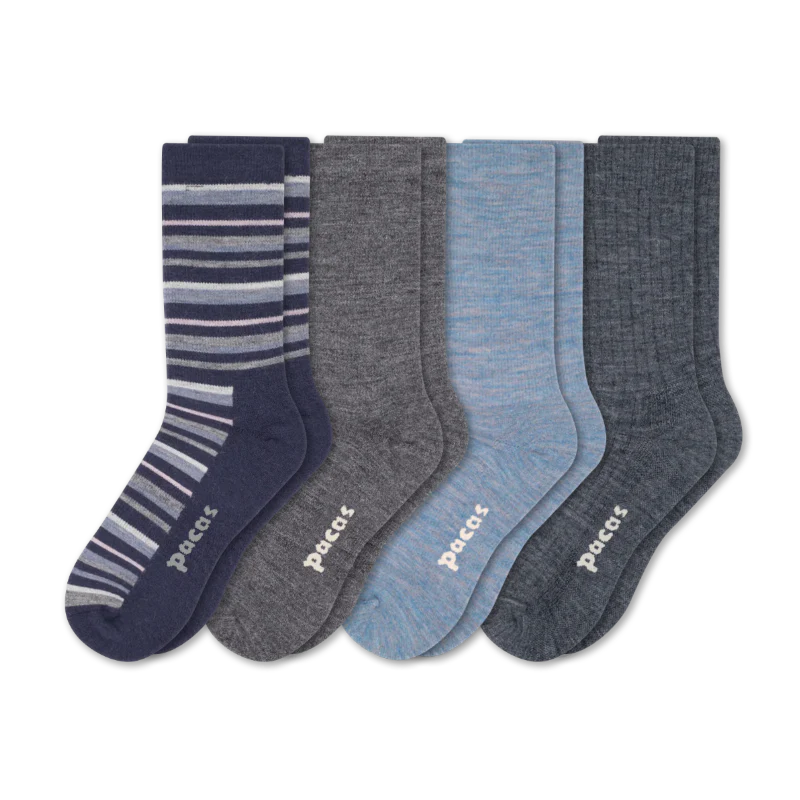 4 Pack - Women's Light-Weight Crew Pacas Socks - Image 45