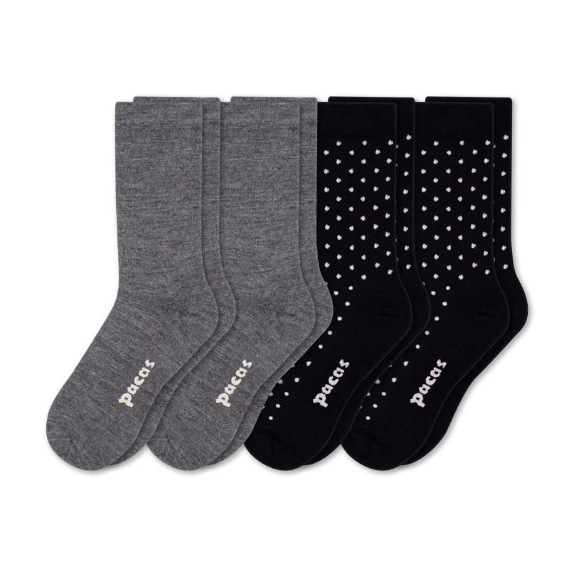 4 Pack - Women's Light-Weight Crew Pacas Socks - Image 46