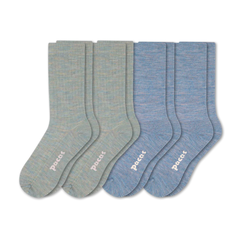 4 Pack - Women's Light-Weight Crew Pacas Socks - Image 47