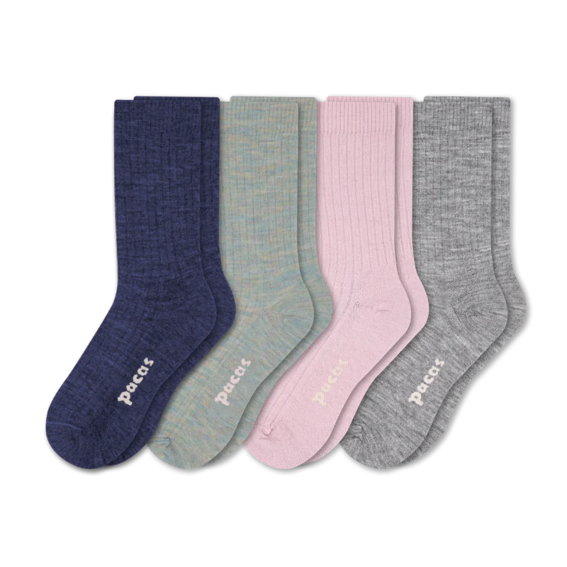 4 Pack - Women's Light-Weight Crew Pacas Socks - Image 48