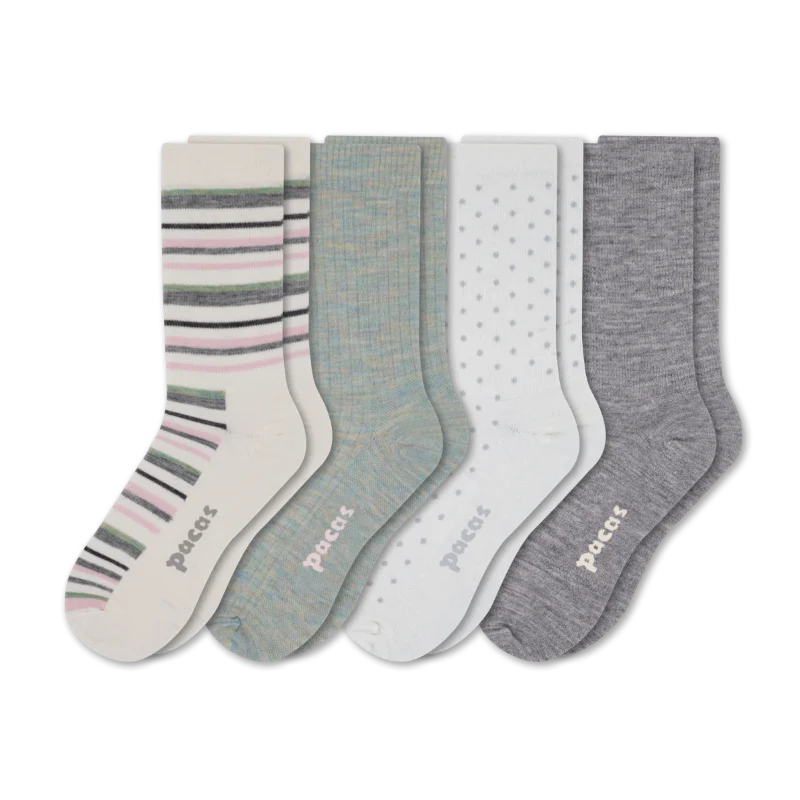 4 Pack - Women's Light-Weight Crew Pacas Socks - Image 49