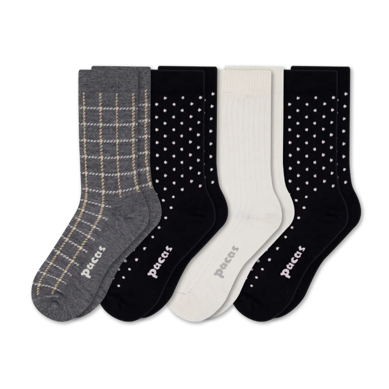 4 Pack - Women's Light-Weight Crew Pacas Socks - Image 51