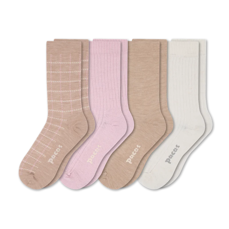 4 Pack - Women's Light-Weight Crew Pacas Socks - Image 54