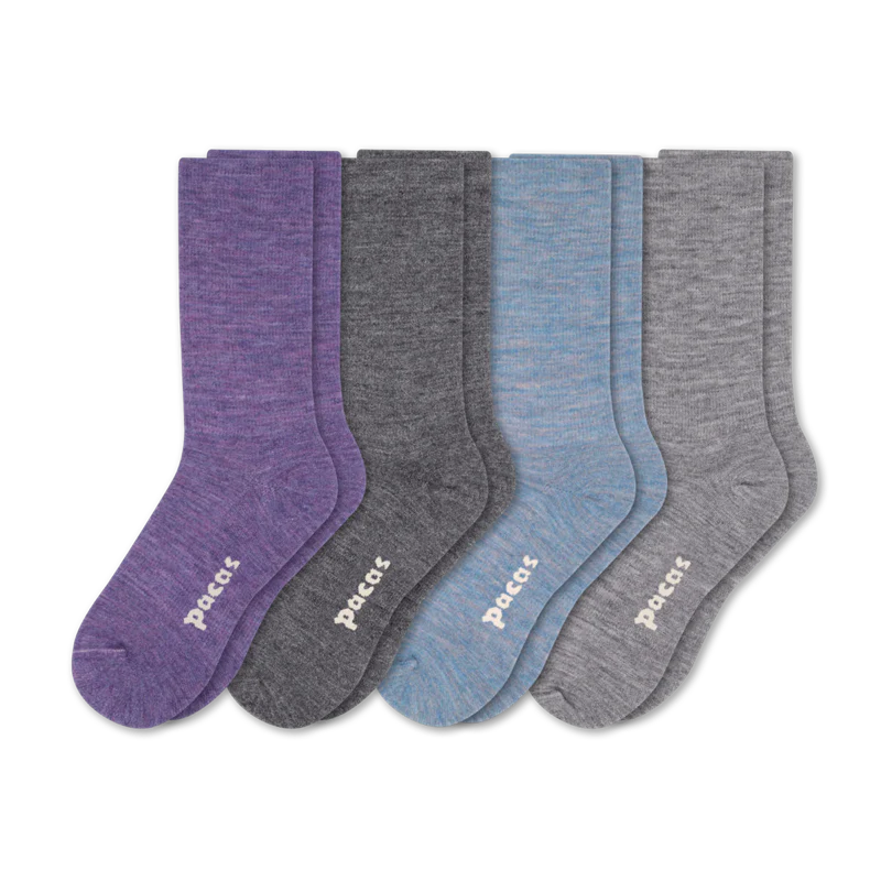 4 Pack - Women's Light-Weight Crew Pacas Socks - Image 56