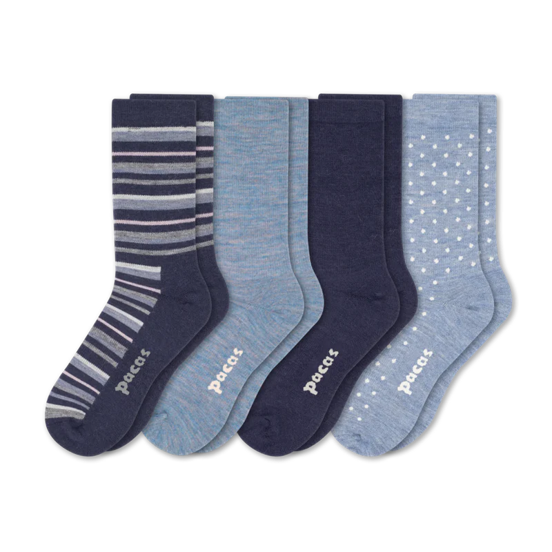 4 Pack - Women's Light-Weight Crew Pacas Socks - Image 57