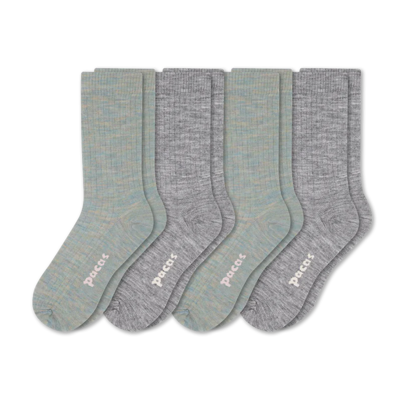 4 Pack - Women's Light-Weight Crew Pacas Socks - Image 60