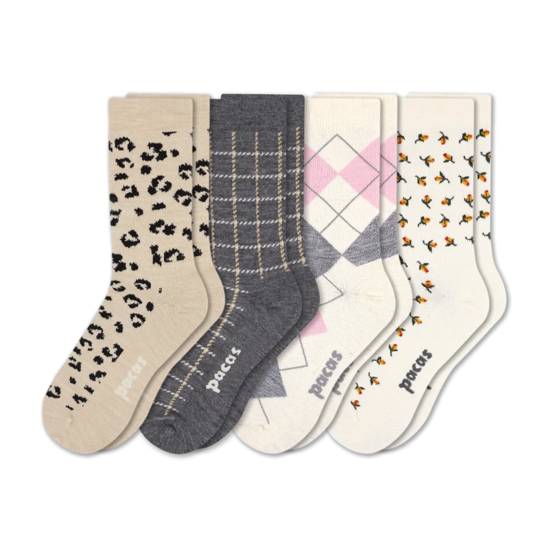 4 Pack - Women's Light-Weight Crew Pacas Socks - Image 63