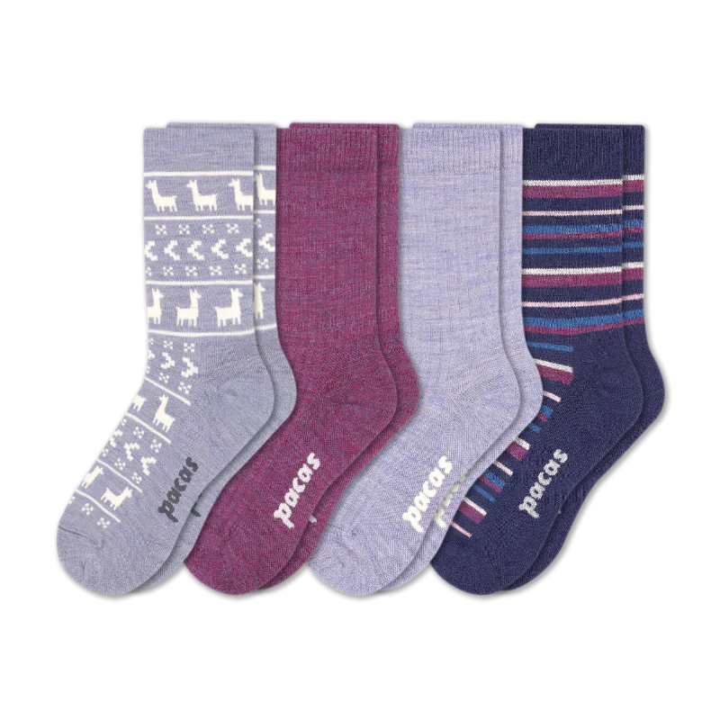 4 Pack - Women's Light-Weight Crew Pacas Socks - Image 64
