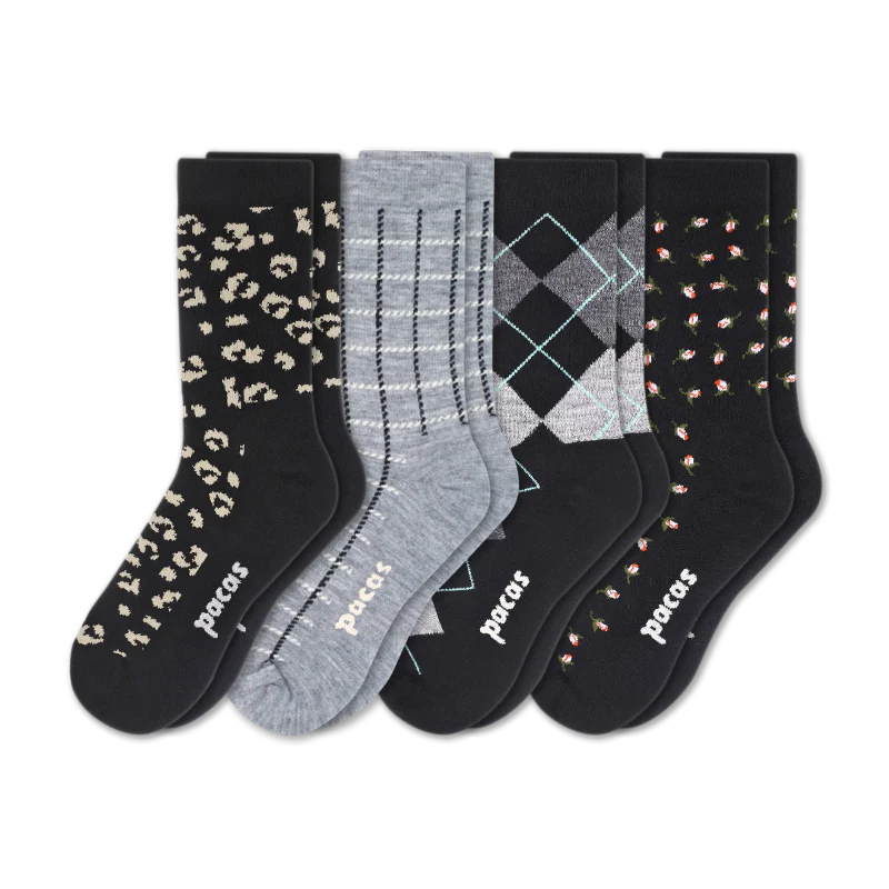 4 Pack - Women's Light-Weight Crew Pacas Socks - Image 67