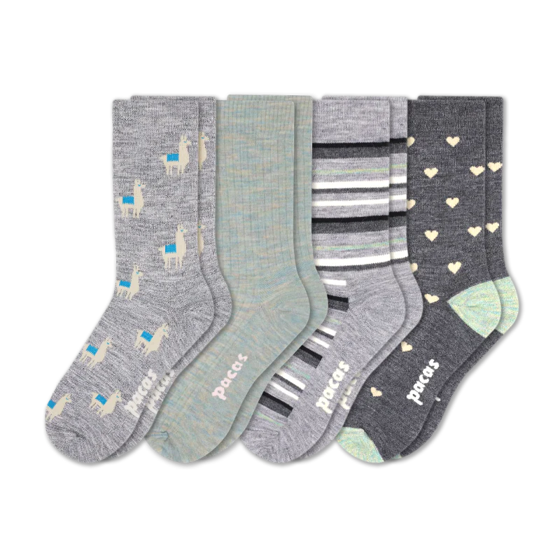 4 Pack - Women's Light-Weight Crew Pacas Socks - Image 69