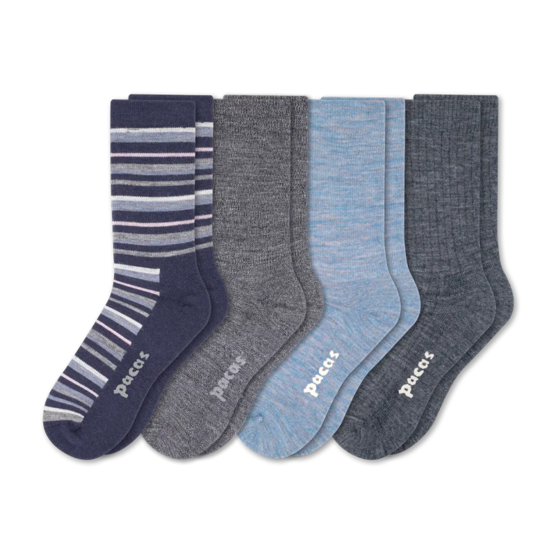 4 Pack - Women's Light-Weight Crew Pacas Socks - Image 71