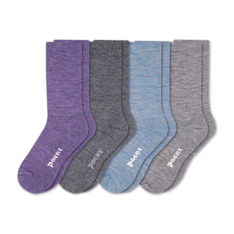 4 Pack - Women's Light-Weight Crew Pacas Socks - Image 74