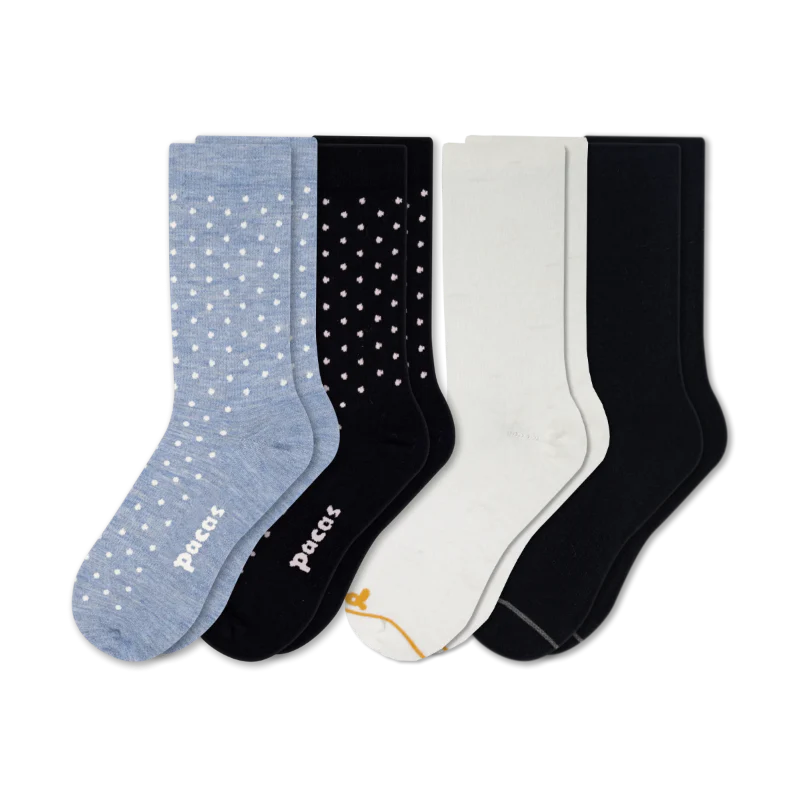 4 Pack - Women's Light-Weight Crew Pacas Socks - Image 83