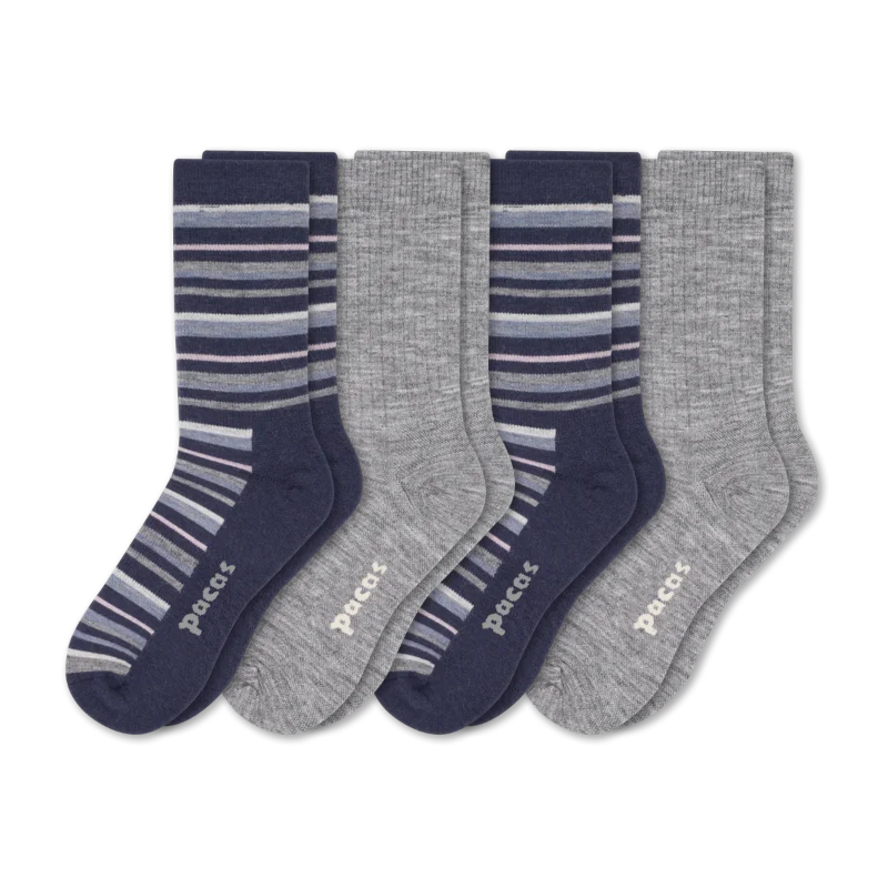 4 Pack - Women's Light-Weight Crew Pacas Socks - Image 84