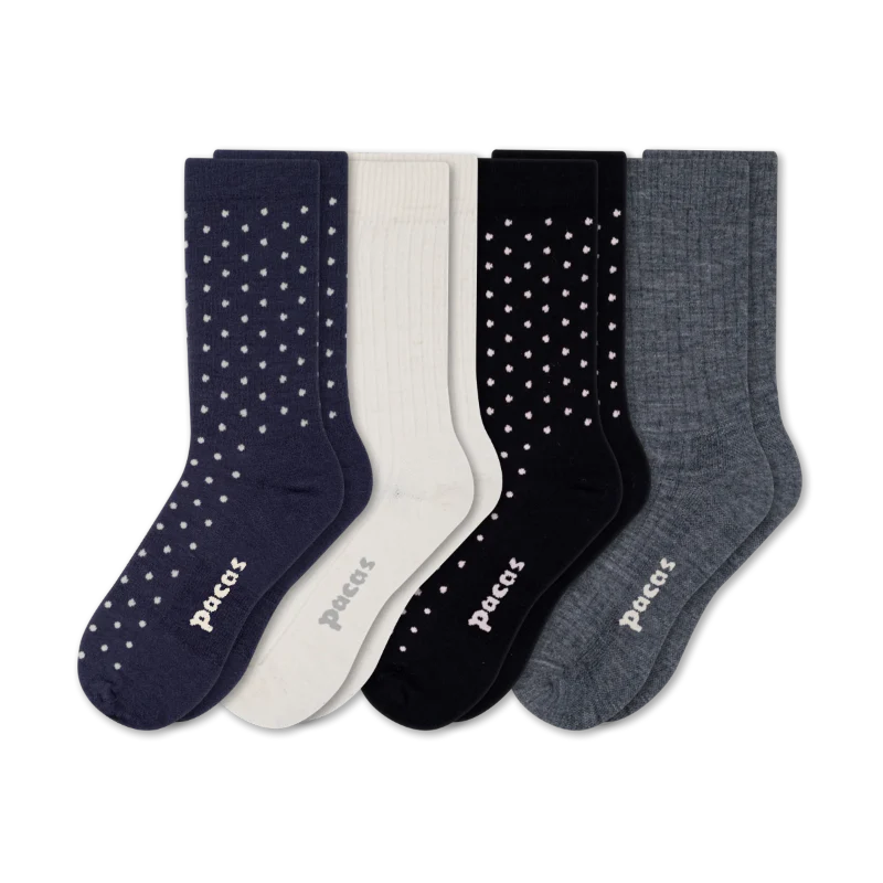 4 Pack - Women's Light-Weight Crew Pacas Socks - Image 85