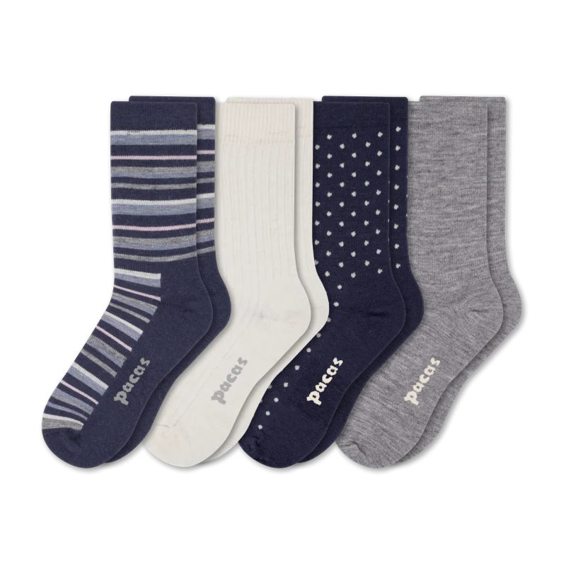 4 Pack - Women's Light-Weight Crew Pacas Socks - Image 89