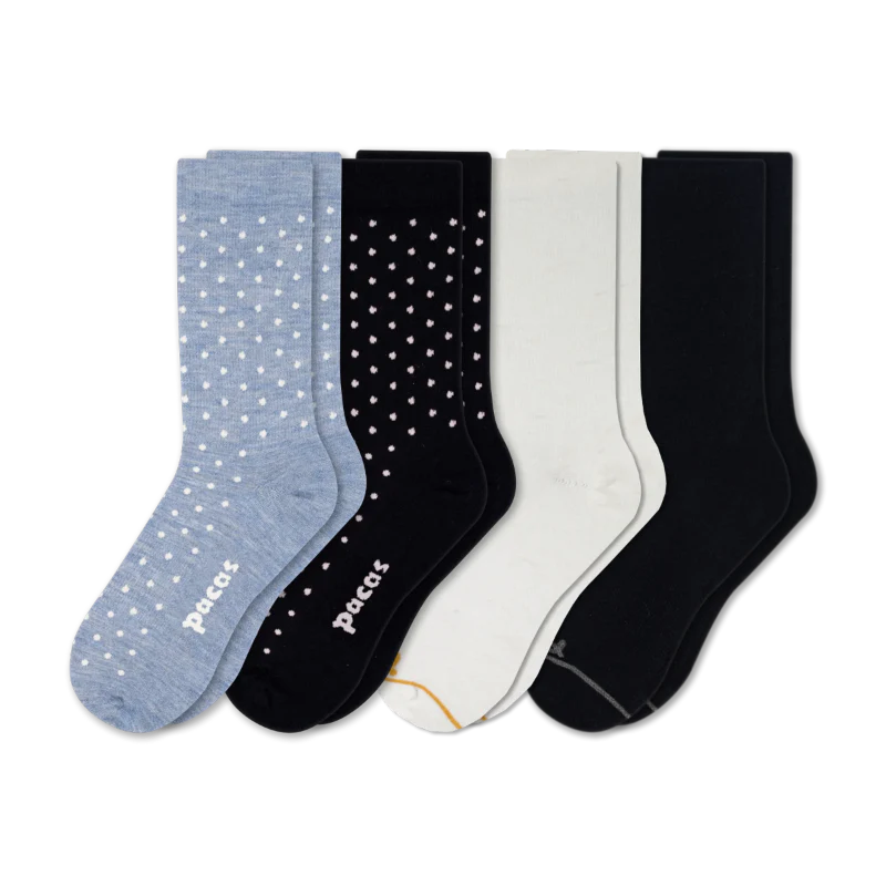 4 Pack - Women's Light-Weight Crew Pacas Socks - Image 91