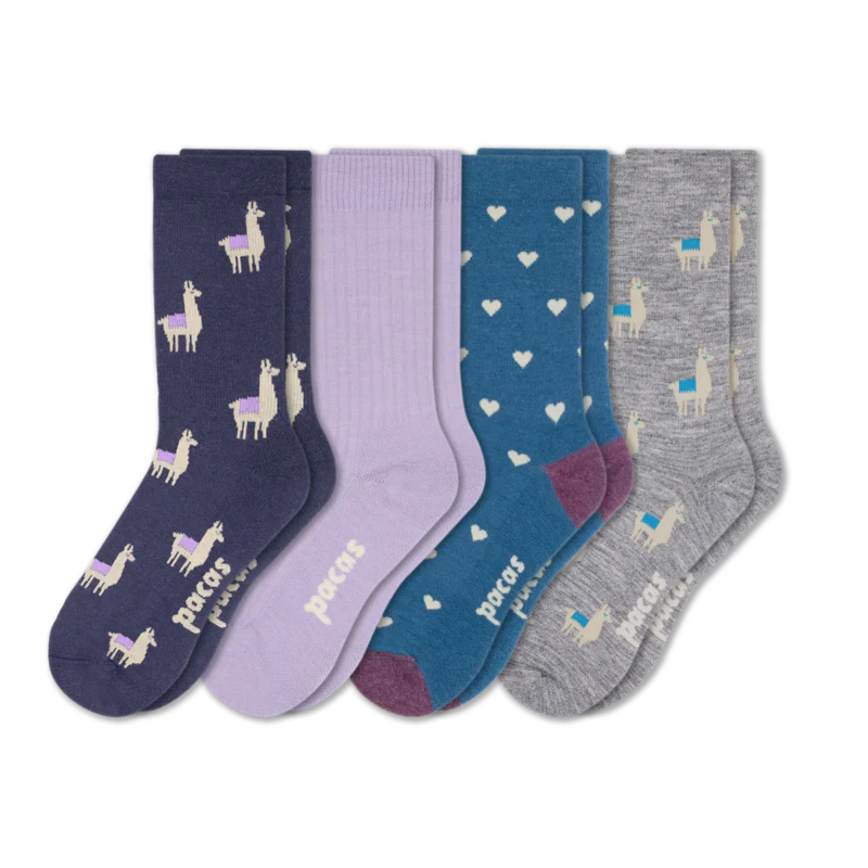 4 Pack - Women's Light-Weight Crew Pacas Socks - Image 92