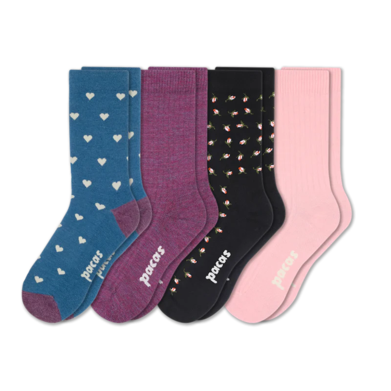 4 Pack - Women's Light-Weight Crew Pacas Socks - Image 93