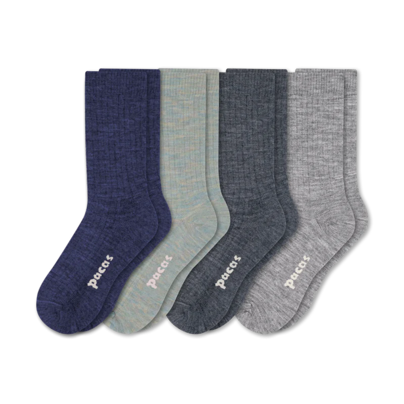 4 Pack - Women's Light-Weight Crew Pacas Socks - Image 95