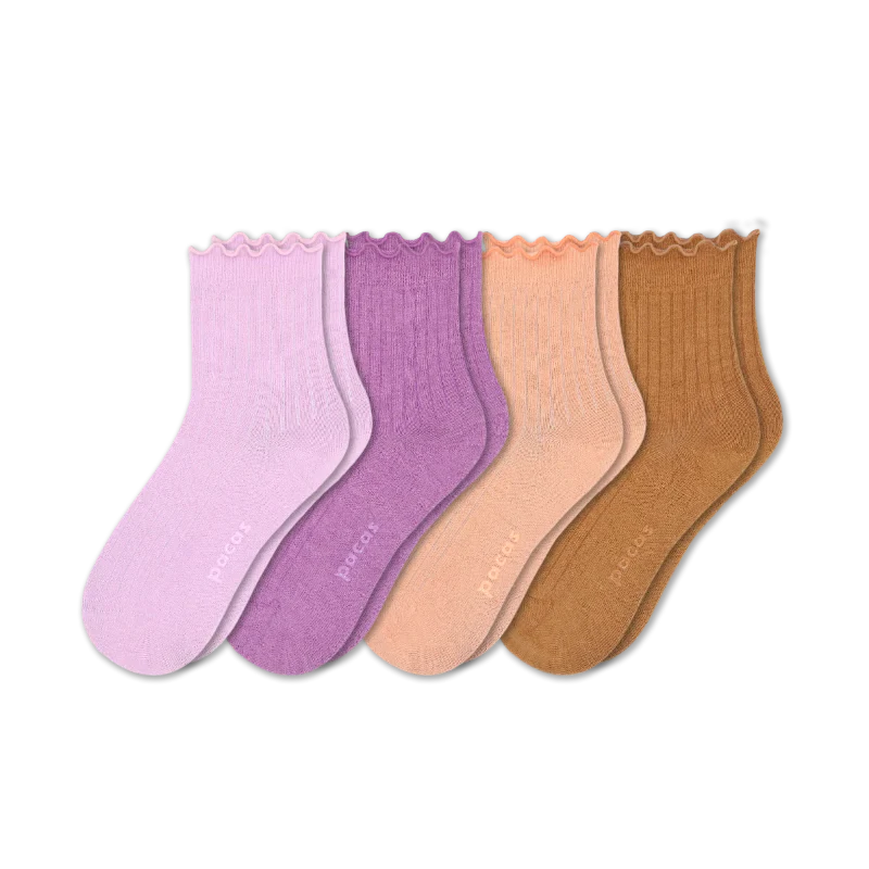 4 Pack - Women's Ruffle Socks - Image 3