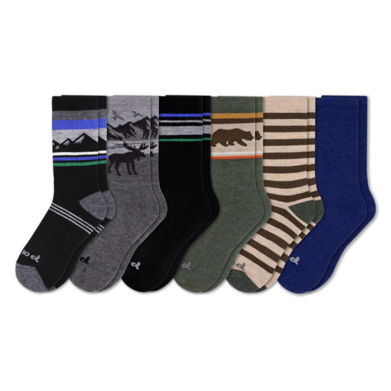 6 Pack - Men's Crew Pacas Socks - Image 106