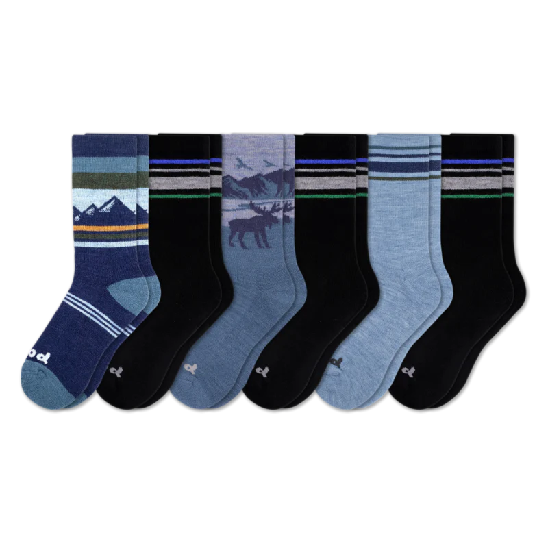 6 Pack - Men's Crew Pacas Socks - Image 108