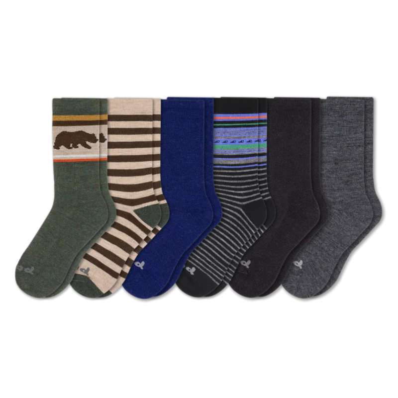 6 Pack - Men's Crew Pacas Socks - Image 109