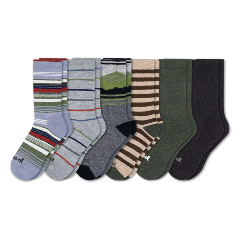 6 Pack - Men's Crew Pacas Socks - Image 123