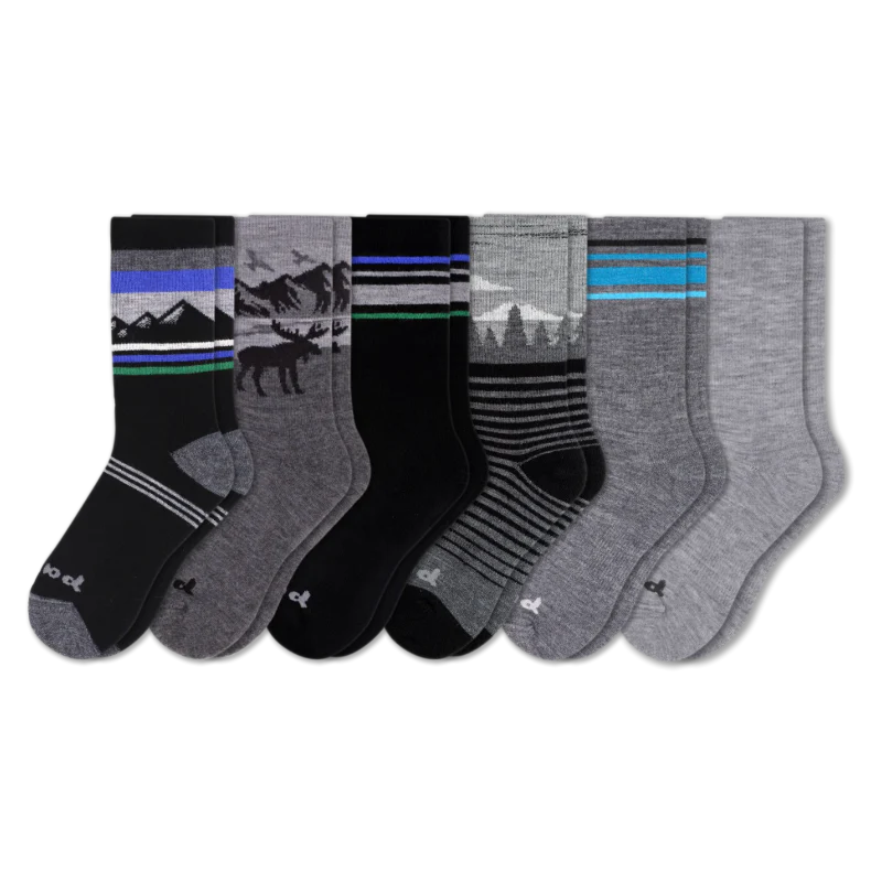 6 Pack - Men's Crew Pacas Socks - Image 124