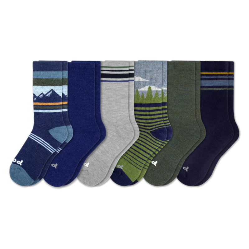 6 Pack - Men's Crew Pacas Socks - Image 125