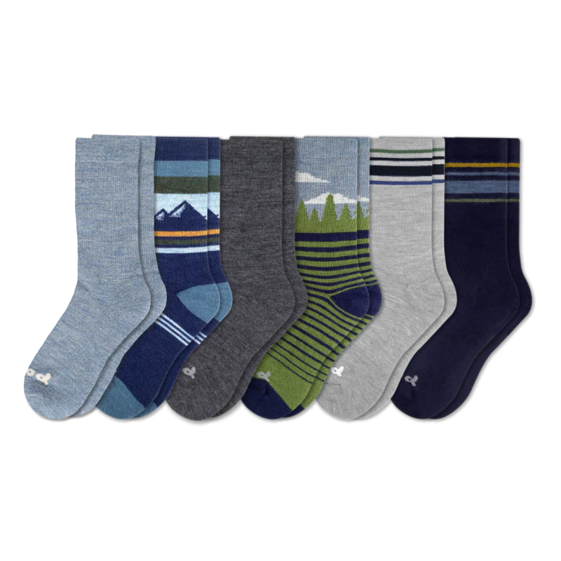 6 Pack - Men's Crew Pacas Socks - Image 126