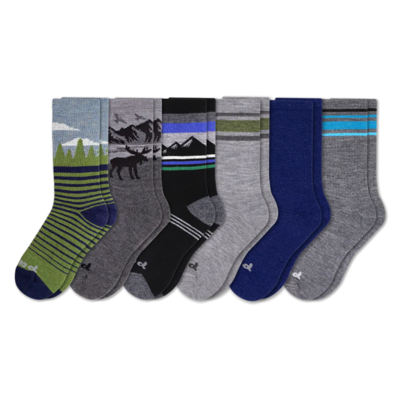 6 Pack - Men's Crew Pacas Socks - Image 129