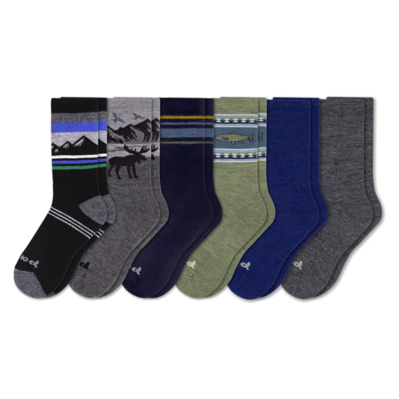 6 Pack - Men's Crew Pacas Socks - Image 132