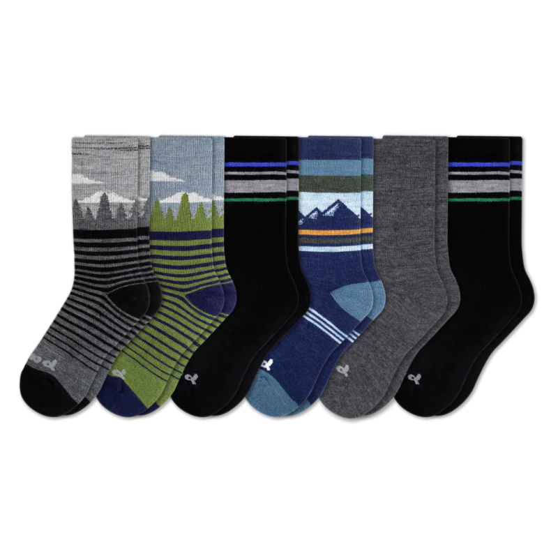 6 Pack - Men's Crew Pacas Socks - Image 134
