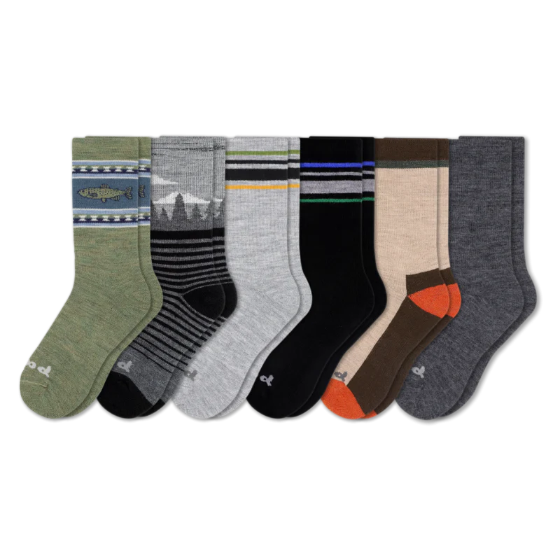 6 Pack - Men's Crew Pacas Socks - Image 135