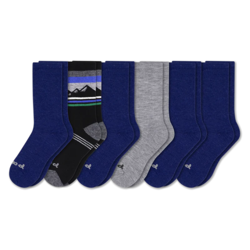 6 Pack - Men's Crew Pacas Socks - Image 140