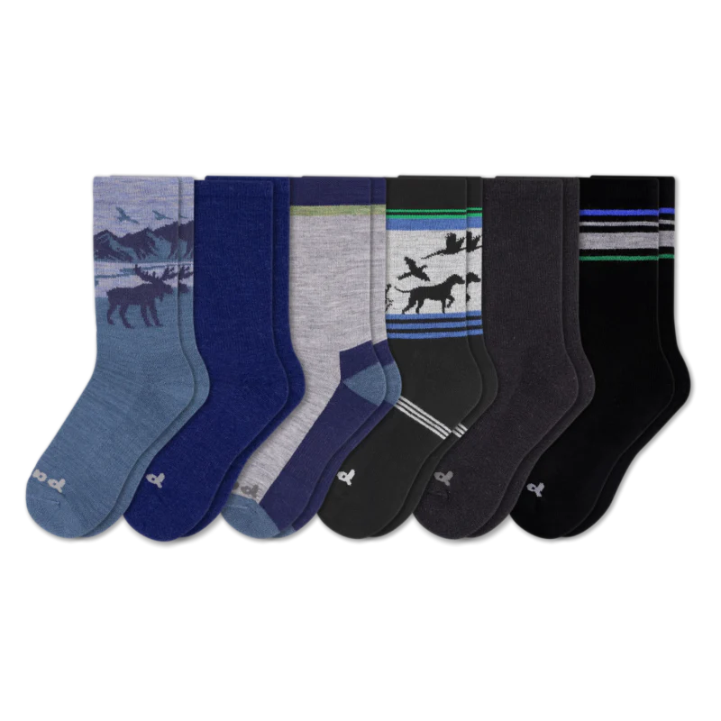 6 Pack - Men's Crew Pacas Socks - Image 150
