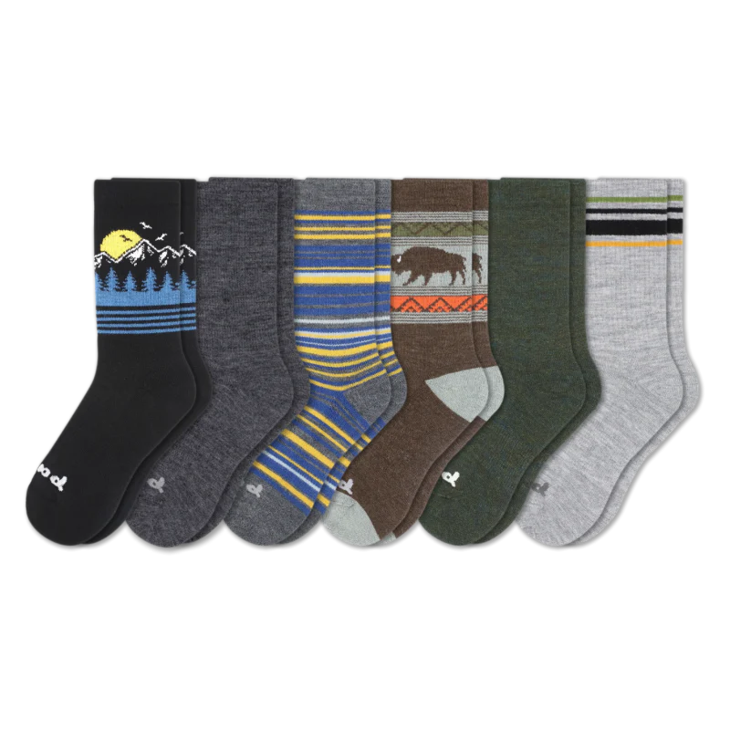 6 Pack - Men's Crew Pacas Socks - Image 152