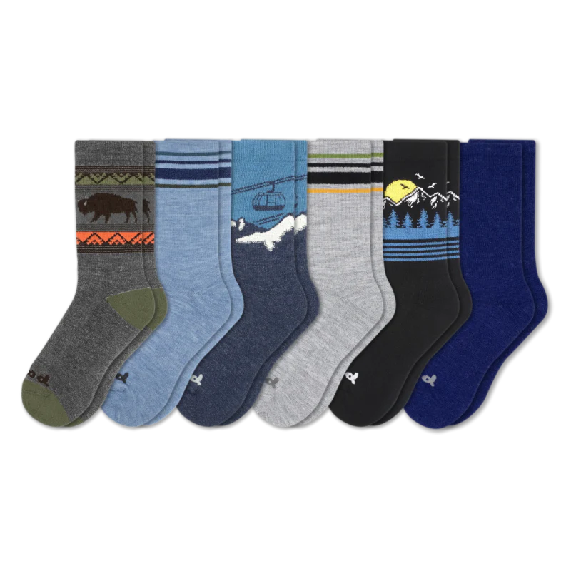 6 Pack - Men's Crew Pacas Socks - Image 156