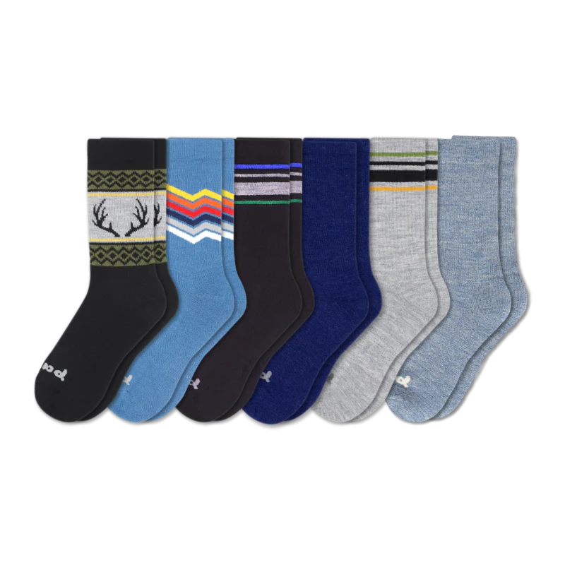 6 Pack - Men's Crew Pacas Socks - Image 157