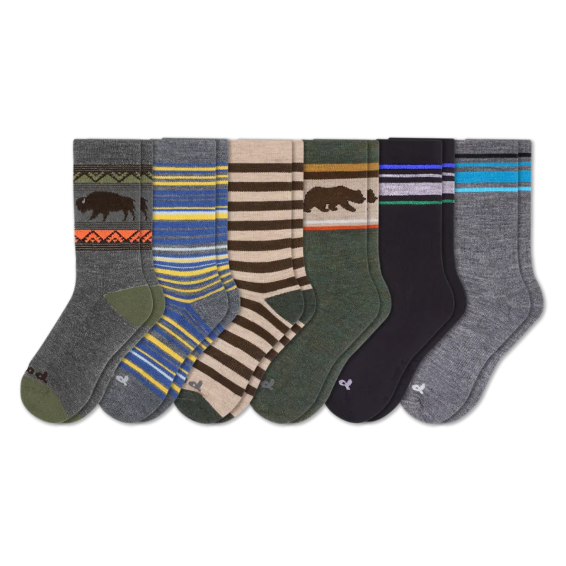 6 Pack - Men's Crew Pacas Socks - Image 159