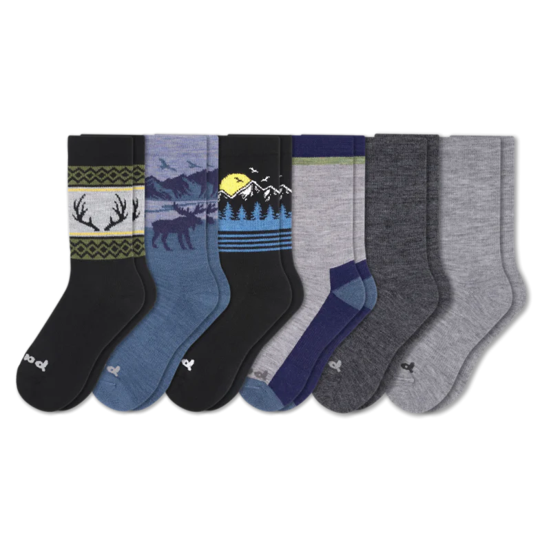 6 Pack - Men's Crew Pacas Socks - Image 160