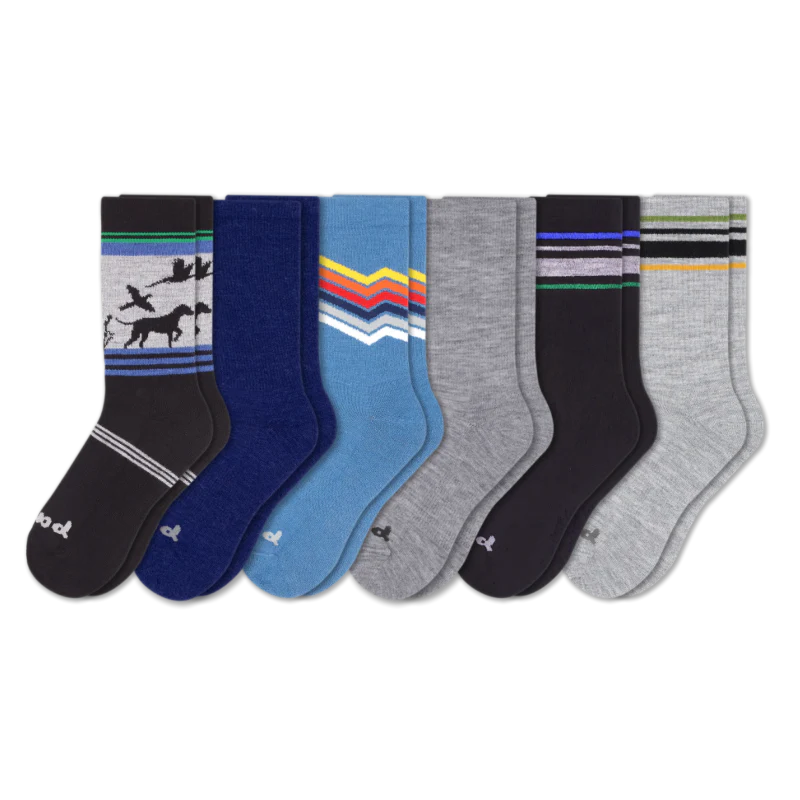 6 Pack - Men's Crew Pacas Socks - Image 170